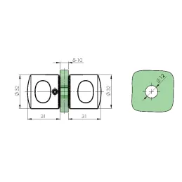 Obostrana ručka FROZE / Sjajni nehrđajući čelik
