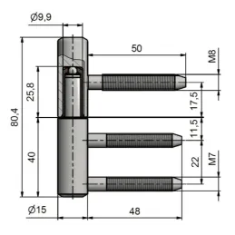 3D vrata panta BAKU / Saten nikl