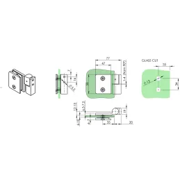 Závjes za tuš vrata SPECIALE zid /staklo - Sjajni krom
