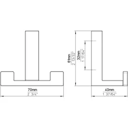 Vješalica OMEGA DUO / Crna mat