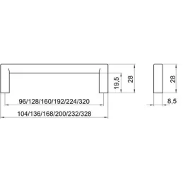 Ručka PISA / Bijela mat