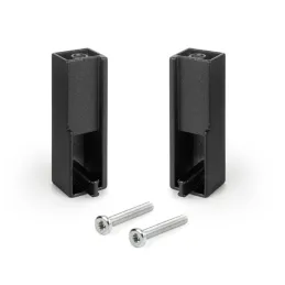 Set od 2 komada garderobnih šipki s brtvom LUXE s držačima / Crna strukturirana