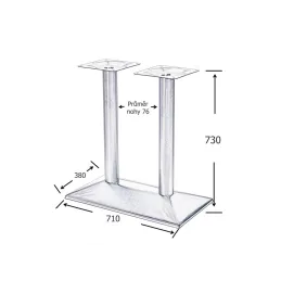 Stalni podnožak PIRAMID DUO / Crna