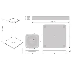 Stolni podnožje URBAN / Nehrđajući čelik