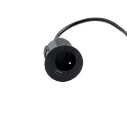 Unutarnja utičnica VERSATAG 1 x 230V + USB / Crna mat