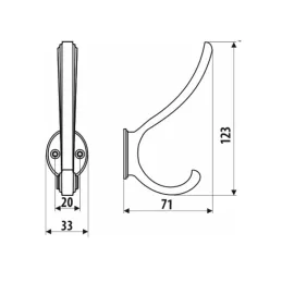 Namještajna kuka ARLES / Starinsko srebrna