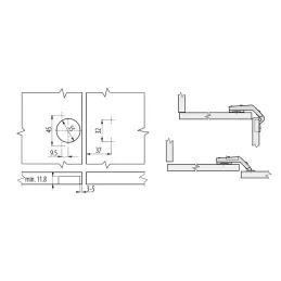 Zavjesa 135° SLIDE-ON s podloškom