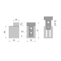 Držač police ANCONA / Nikl satena