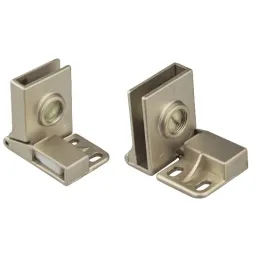 Zatvarač za staklena vrata UNION bez bušenja - Par / Saten nikl