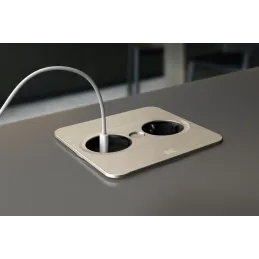 Električna utičnica Twist square 2x 230V / Nehrđajući čelik