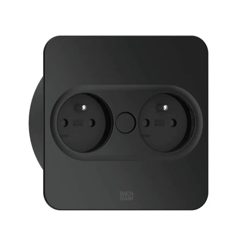 Električna utičnica Twist square 2x 230V / Crna mat