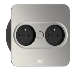 Električna utičnica Twist square 2x 230V / Nehrđajući čelik