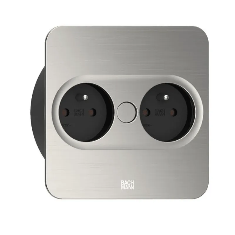 Električna utičnica Twist square 2x 230V / Nehrđajući čelik