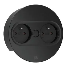 Električna utičnica Twist oval 2x 230V / Crna mat