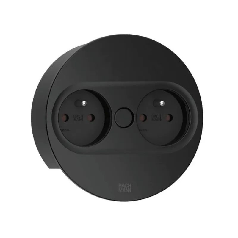 Električna utičnica Twist oval 2x 230V / Crna mat