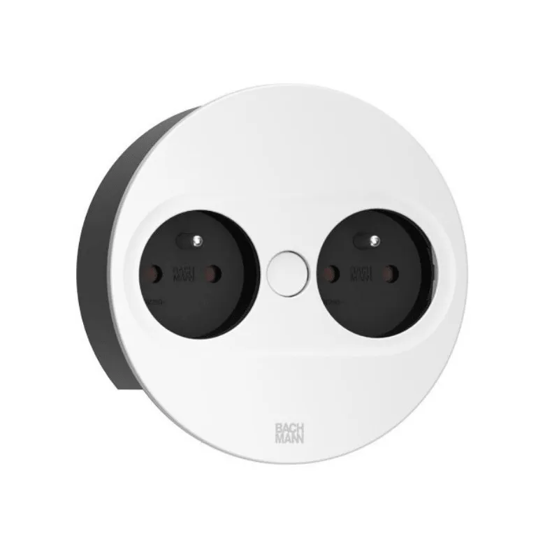 Električna utičnica Twist ovalna 2x 230V / Bijela mat