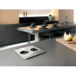 Električna utičnica Twist square 1x 230V + USB A-C / Nehrđajući čelik