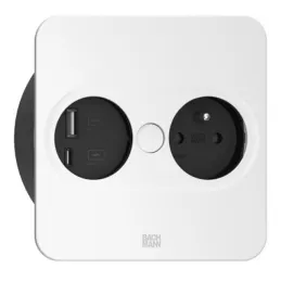 Električna utičnica Twist square 1x 230V + USB A-C / Bijela mat