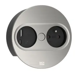 Električna utičnica Twist oval 1x 230V + USB A-C / Nehrđajući čelik