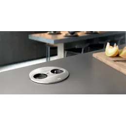 Električna utičnica Twist oval 1x 230V + USB A-C / Nehrđajući čelik