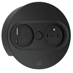 Električna utičnica Twist oval 1x 230V + USB A-C / Crna mat