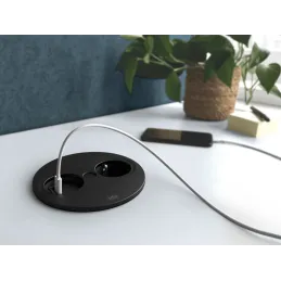 Električna utičnica Twist oval 1x 230V + USB A-C / Crna mat