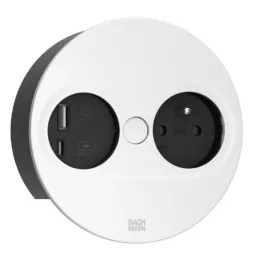 Električna utičnica Twist oval 1x 230V + USB A-C / Mat bijela