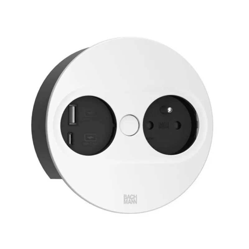 Električna utičnica Twist oval 1x 230V + USB A-C / Mat bijela