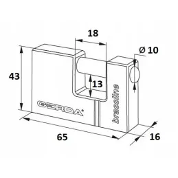 Viseci sigurnosni lokot GERDA KMT 65mm