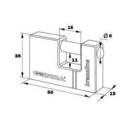 Viseci sigurnosni lokot GERDA KMT 50mm