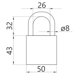 Viseci lijevani lokot GERDA KZZS 50mm