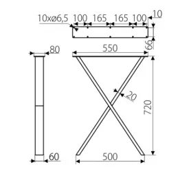 Stolna noga EVEREST / Crna mat