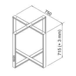 Stolna konstrukcija EMPORIO / Crna mat