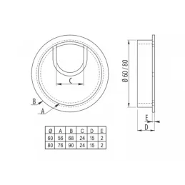 Prolaz za kabele LINDA 80 / Brušeni nikal