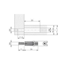 Spojna tiple za skrivene spojeve s tiplićem PAD / Crna - 10 kom