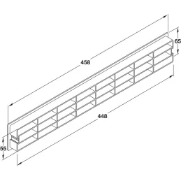 Plastična ventilacijska rešetka 458 x 65 mm / Smeđa