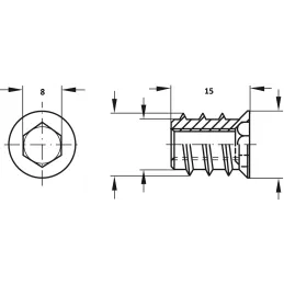 Navojna matica s prirubnicom Cink / 10 kom