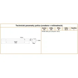 Metalna polica TERRA 600 mm / Crna mat