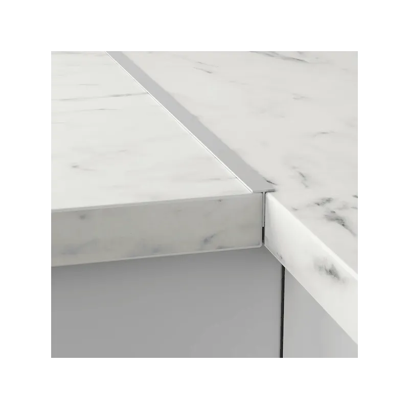 Završna kutna letva za ravni rub ploče od 38 mm / Aluminij