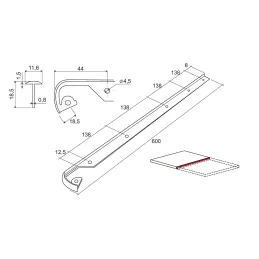 Spojna letvica za radnu ploču 28 mm / Aluminij
