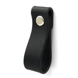 Kožna ručkica gumb DOLCE Mini / Crna