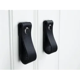 Kožna ručkica gumb DOLCE Mini / Crna