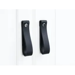 Kožna ručka gumb DOLCE Maxi / Crna