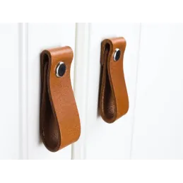 Kožna ručka gumb DOLCE Mini / Smeđa