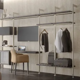 Set držača za stup za modularni garderobni sustav ZERO / Bež