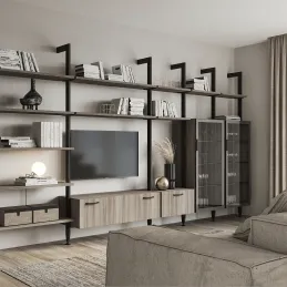 Modularni ormarni sustav ZERO 2115 mm - 3 stupa / Crna mat