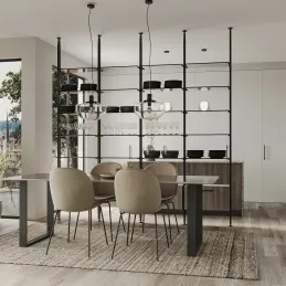 Set držača za staklenu policu za garderobni modularni sustav ZERO / Crna mat