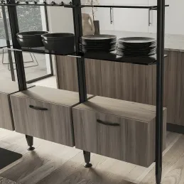 Set držača za staklenu policu za garderobni modularni sustav ZERO / Crna mat