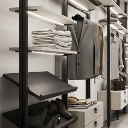 Set ručki za drvenu nagibnu policu za modularni ormarni sustav ZERO  / Crna mat