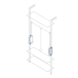 Set ručki za podiznu vješalicu za garderobni modularni sustav ZERO / Crna mat